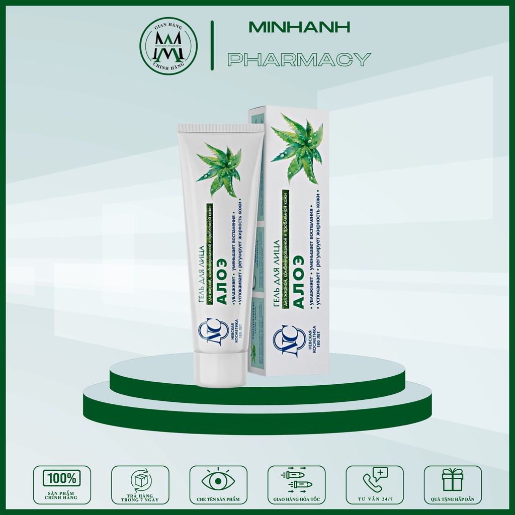 Gel lô hội hỗ trợ làm giảm mụn bọc, mụn cám chống viêm cam kết  khỏi trong 2 tháng