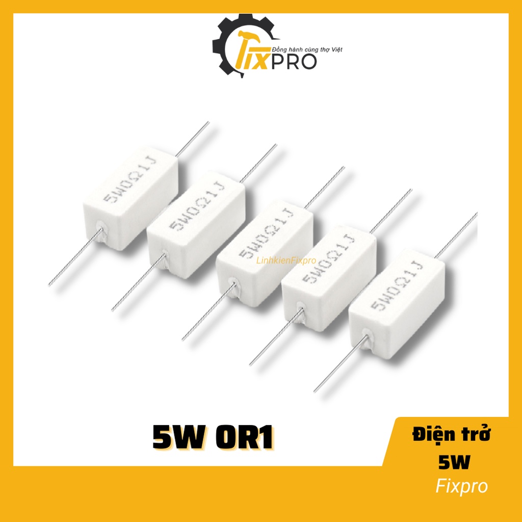 Điện trở 5W 0R1 0R22 0R25 0R33 0R5 chất lượng tốt