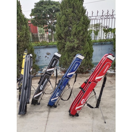 Bao đựng cần câu đơn đài 2 ngăn có chân chống, bao cần AISHANGYU