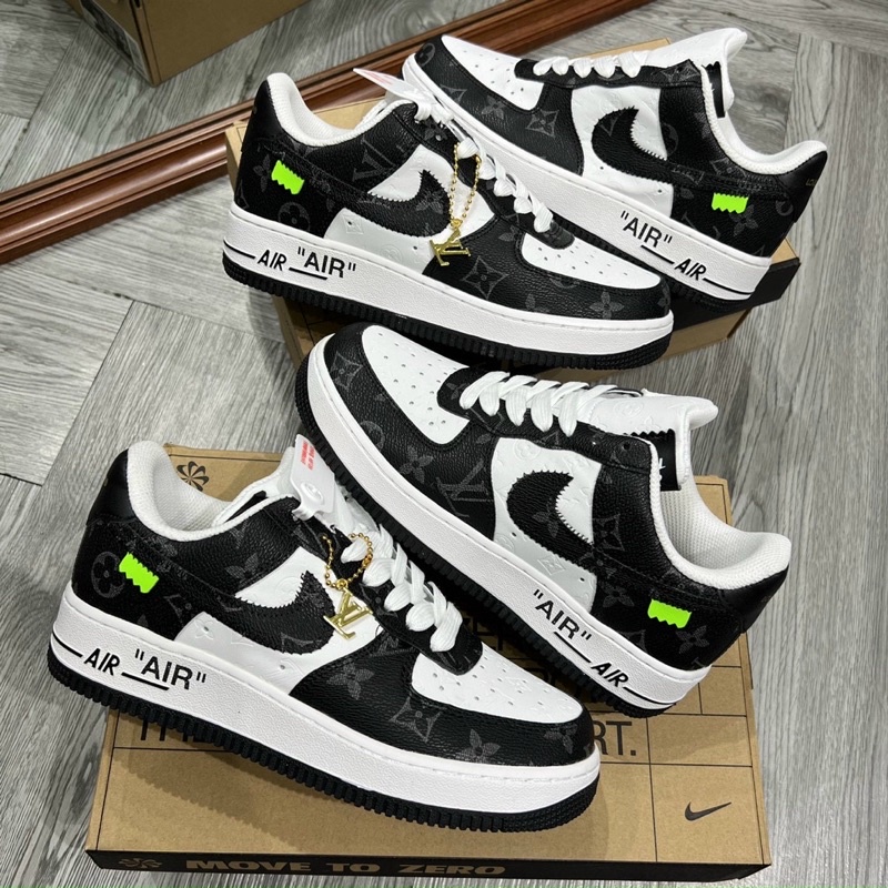 Giày thể thao AF1 LV đen, xám  Giầy sneaker air force one mix lv xám,đen họa tiết cực chất