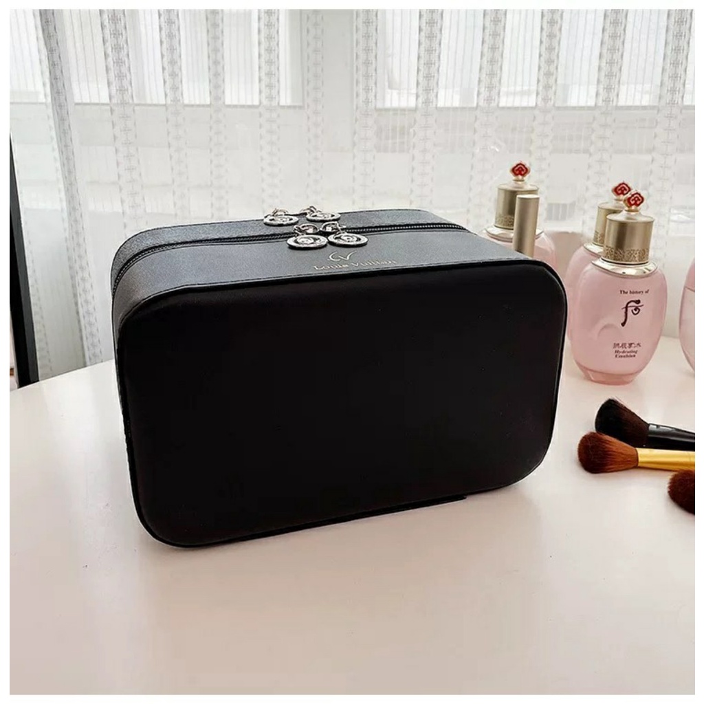 Cốp đựng mỹ phẩm cá nhân 2 tầng có kèm gương tiện lợi