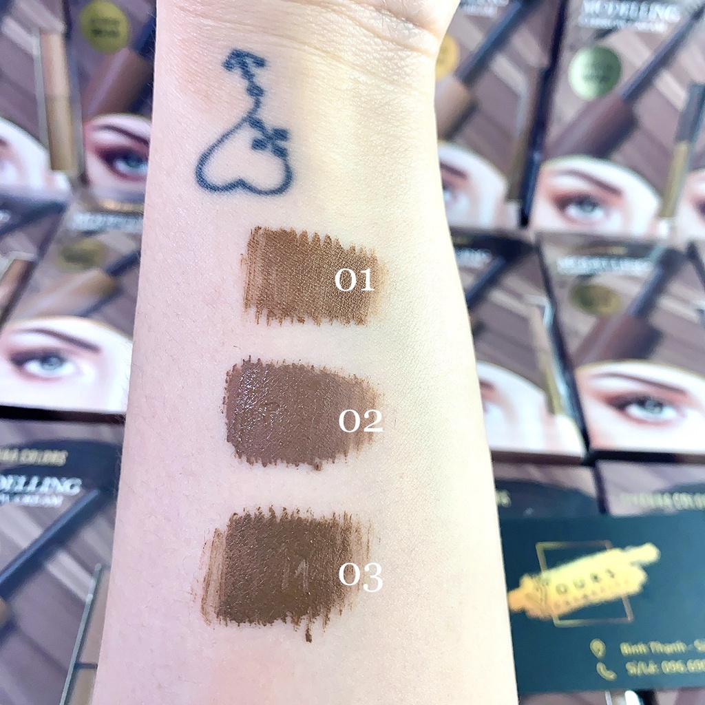 Mascara Chân Mày Sivanna Tông Nâu Tự Nhiên HF5089 Chông Nước - Độ Bền Màu Lên Đến 12h