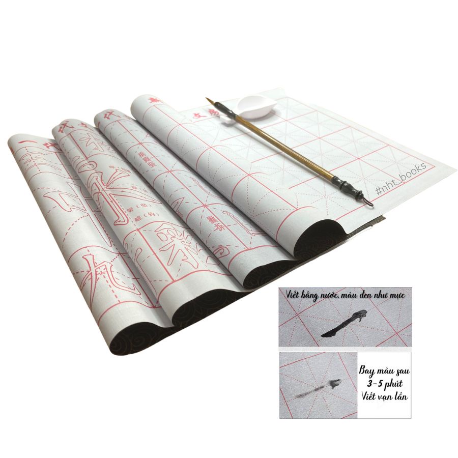 Giấy viết thư pháp bằng nước NHT Books vải ma thuật viết thư pháp vĩnh cửu