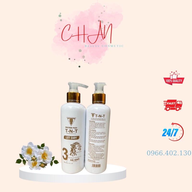 TNT_Xả Khô TNT, Gội Khô TNT chai dung tích 333ml,mùi thơm mềm mượt, ngăn gãy rụng, dưỡng tóc từ sâu bên trong