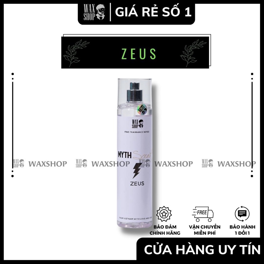Xịt Thơm Body Mist Zeus - Myth Scent Cho Nam ⚡Siêu Thơm⚡ Giữ Mùi 12H, Chính Hãng, Nam Tính, Nước Hoa Giá Rẻ