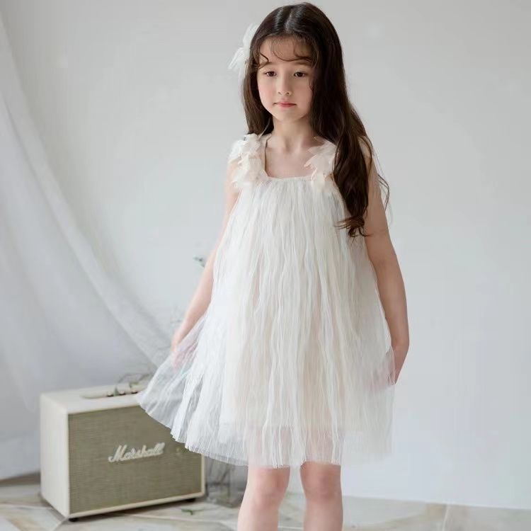 Đầm Công Chúa Không Tay Hở Lưng Phong Cách Hàn Quốc Thời Trang Mùa Hè Cho Bé Gái