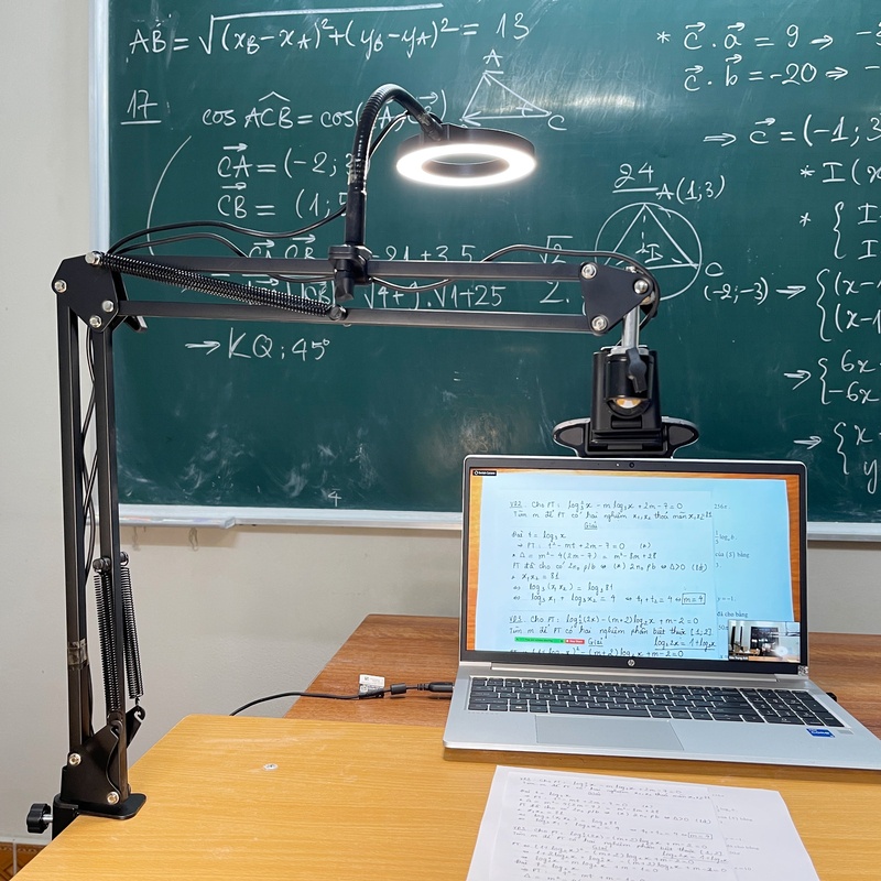 Đèn LED dạy học online gắn vào giá đỡ điện thoại, giá đỡ giá đỡ webcam hỗ trợ điều chỉnh ánh sáng