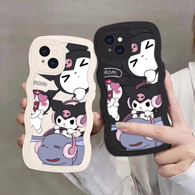 Ốp Điện Thoại Viền Gợn Sóng Chống Dấu Vân Tay Họa Tiết Hoạt Hình Cho iPhone 11 12 14plus xsmax 11Promax 12Pro 13Pro max