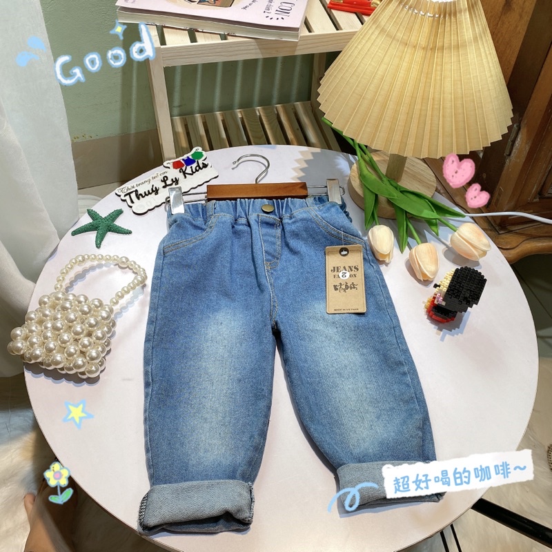 Quần bò trơn mẫu becgi cho bé trai bé gái