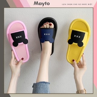 Dép nữ quai ngang, Dép đi trong nhà Mickey đen, kiểu dáng ulzzang hàn quốc dễ thương QN-03 – MayTo