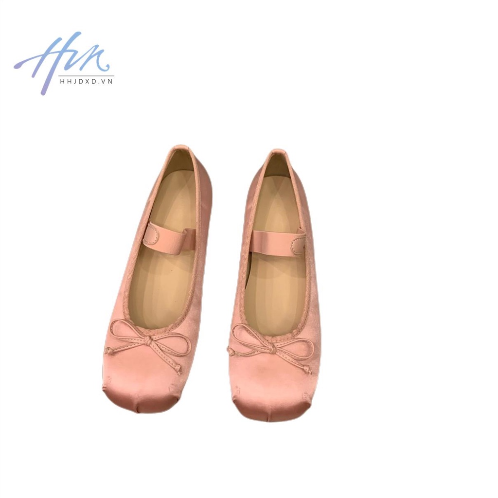 Giày Búp Bê Mary Jane Đế Bằng Màu Hồng / Bạc Phong Cách Retro Thời Trang Mùa Xuân 2023 Mới