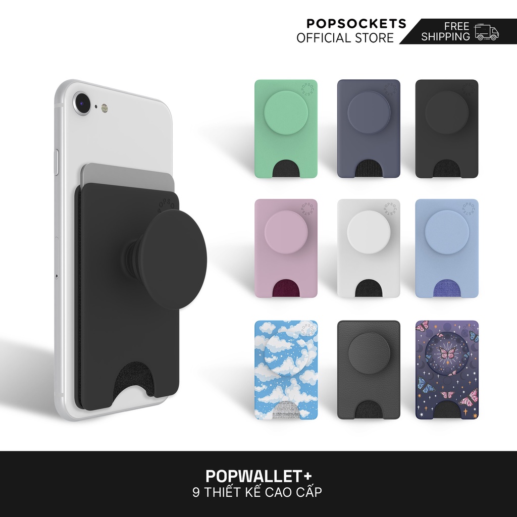 Giá đỡ điện thoại Popsockets kèm khe đựng tiền tiện dụng sành điệu sang trọng để bàn và gắn trên ô tô