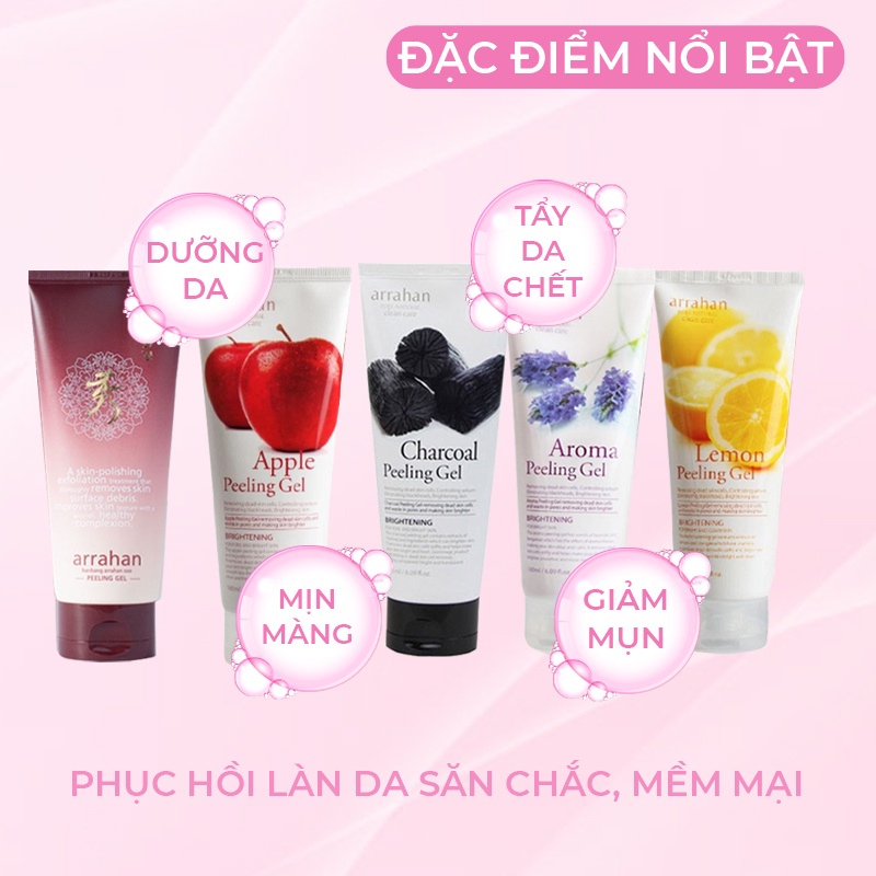 Gel Tẩy Da Chết Làm Trắng Da Hoa Quả Arrahan 180ml