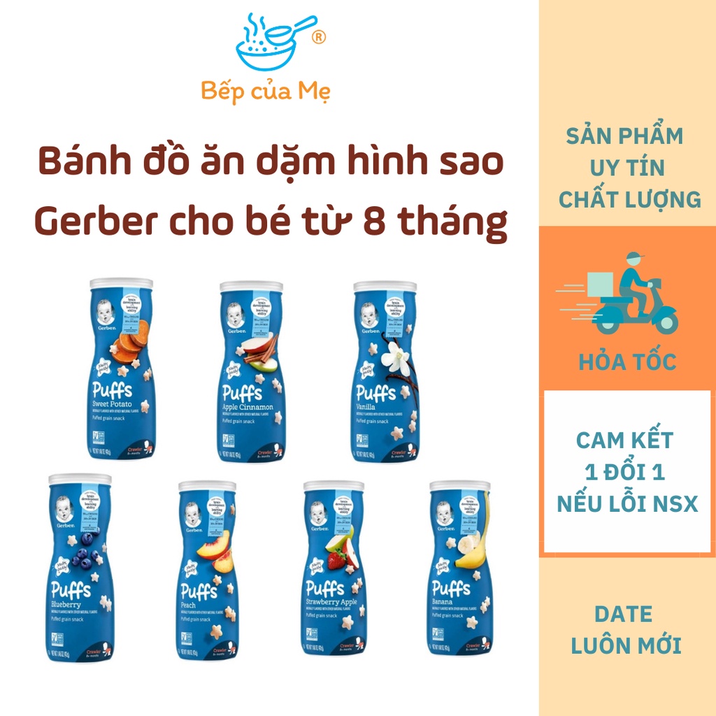 Bánh ăn dặm Gerber cho bé của Mỹ, Bánh gạo ăn dặm hữu cơ, Shop Bếp Của Mẹ.