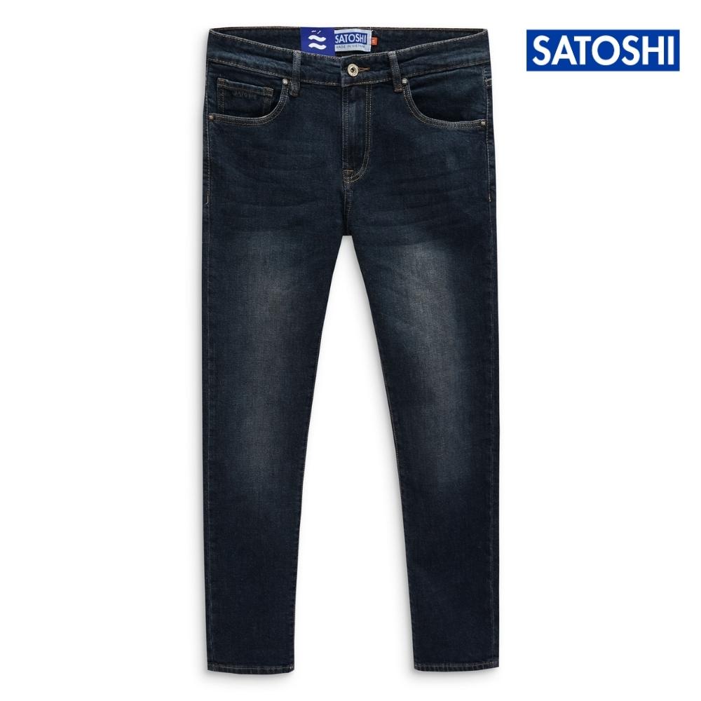 | Satoshi| Quần jean nam SAQJ75 quần Jean nam xanh wash basic Straight fit co giãn thoải mái