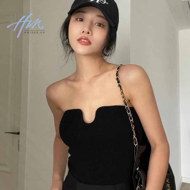 Áo Ống Dệt Kim Màu Trơn Phong Cách Hepburn Thời Trang Hàn Quốc Mới 2023