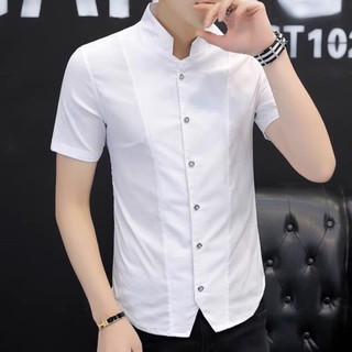 Sơ mi nam cộc tay Áo sơ mi nam cổ Tàu phong cách trẻ trung sang trọng lịch lãm dáng ôm body mã N20