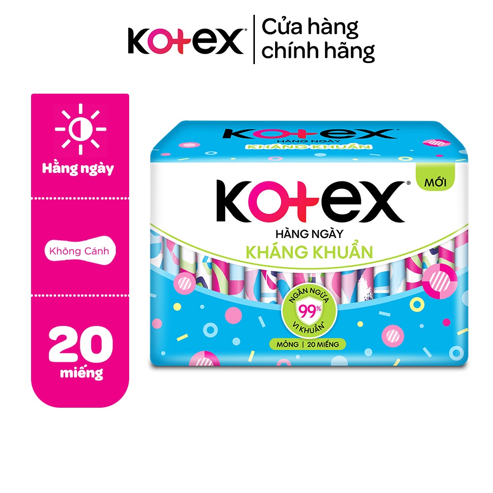 Băng vệ sinh Kotex hằng ngày kháng khuẩn 20 miếng