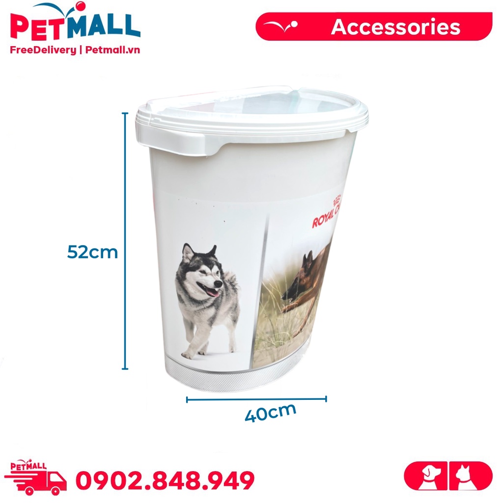 Thùng đựng thức ăn Royal Canin 10kg - Size 52x40cm Petmall