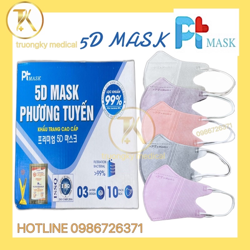 [Thùng 100c]  Khẩu trang 5D MASK PT , Khẩu trang 5D Phương Tuyến kháng khuẩn , khẩu trang y tế chống bụi mịn