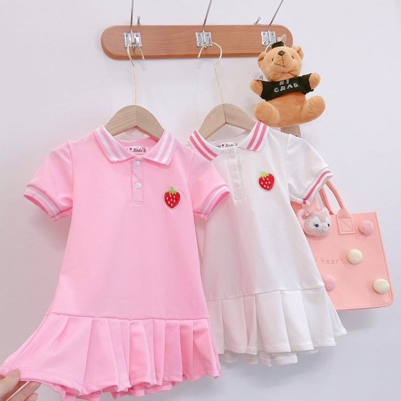 Váy polo quả dâu cho bé gái 8-25kg V0085
