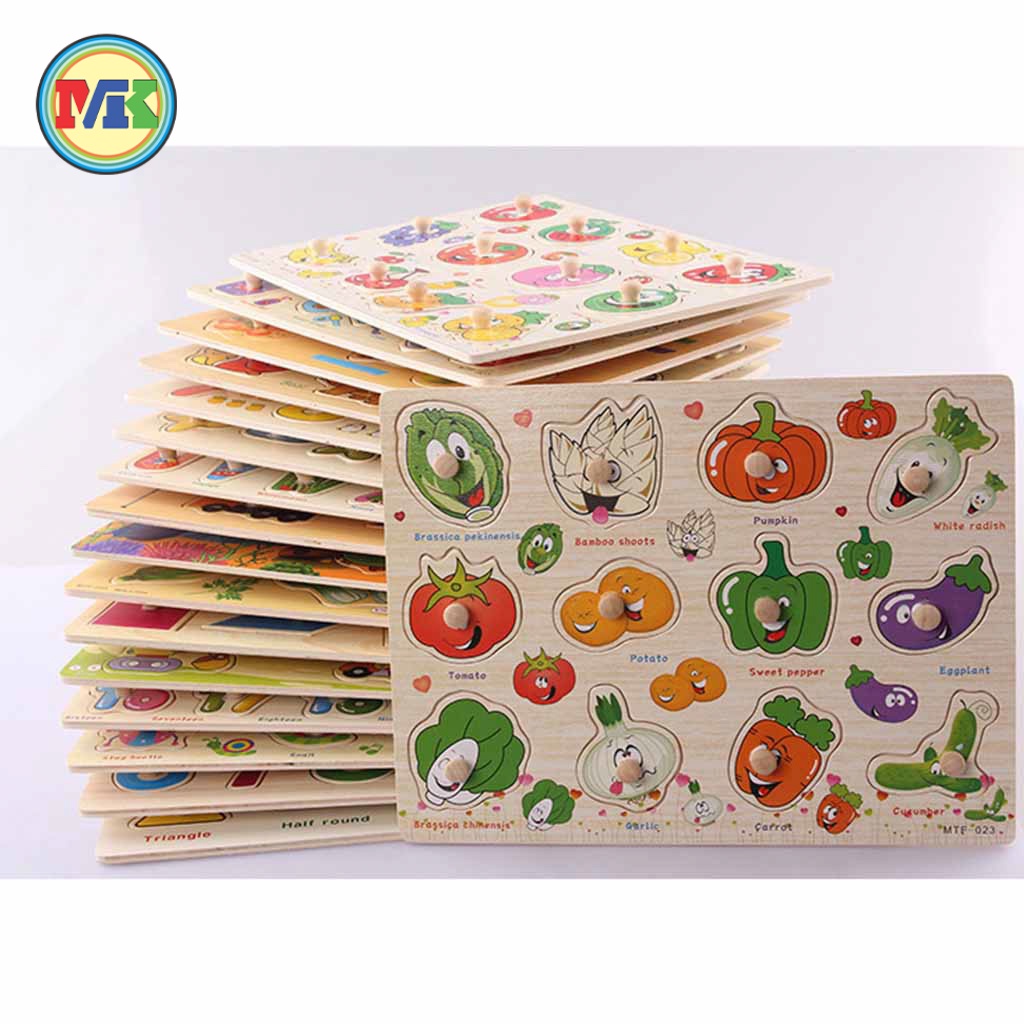 Đồ Chơi Gỗ Núm Gỗ Cho Bé - Nhiều Chủ Đề - Bảng Chữ Cái Tiếng Anh Có Núm Gỗ [XH-14]