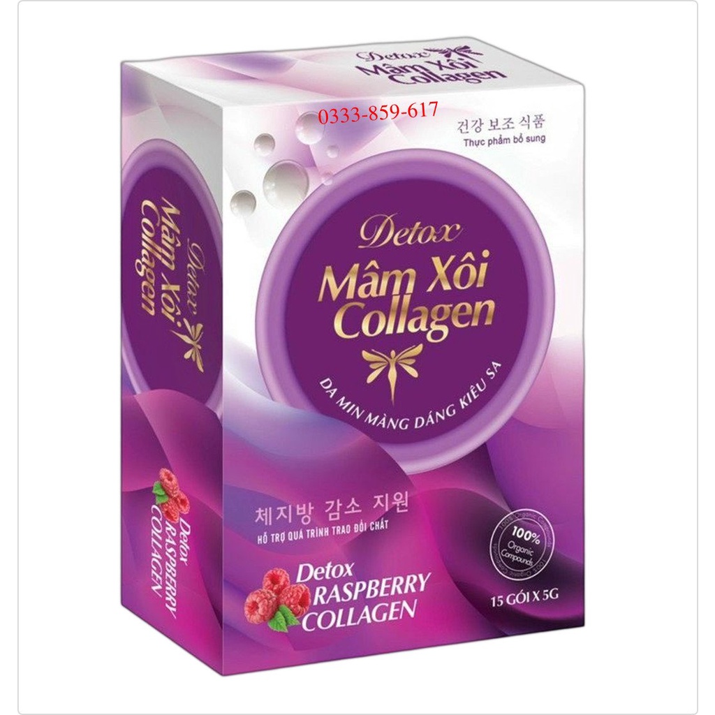 Detox Mâm Xôi Collagen giúp đẹp dáng, sáng da,hỗ trợ chống lão hóa-hộp 20 gói