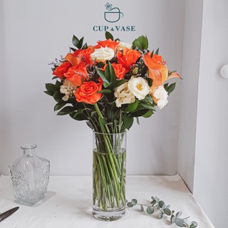 Bình Thủy Tinh Cắm Hoa Trắng Trong CUP & VASE Basic Nhiều Mẫu