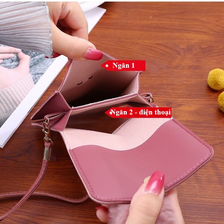 VIDEO THẬT - Túi đeo chéo đựng điện thoại trong suốt siêu kute có móc đeo đáng yêu