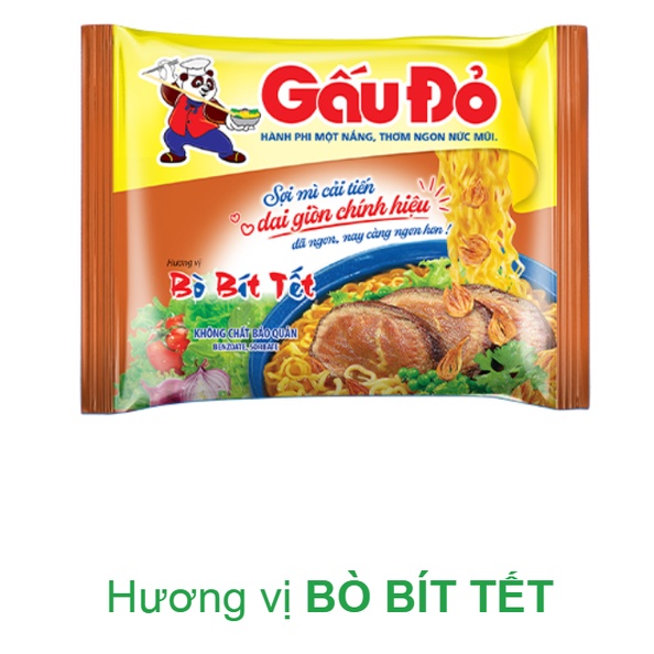 Mì Gấu đỏ gói 60g đầy đủ hương vị thùng 30 gói