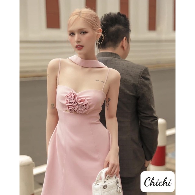 Váy tafta kết 3 hoa