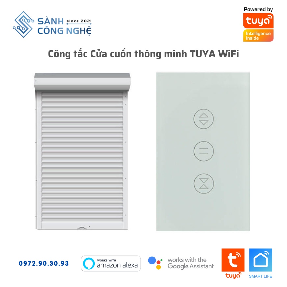 Công Tắc Cửa Cuốn Thông Minh Wifi TUYA Phiên Bản Mới Đầy Đủ Chức Năng, Điều Khiển Qua APP Điện Thoại Smartlife