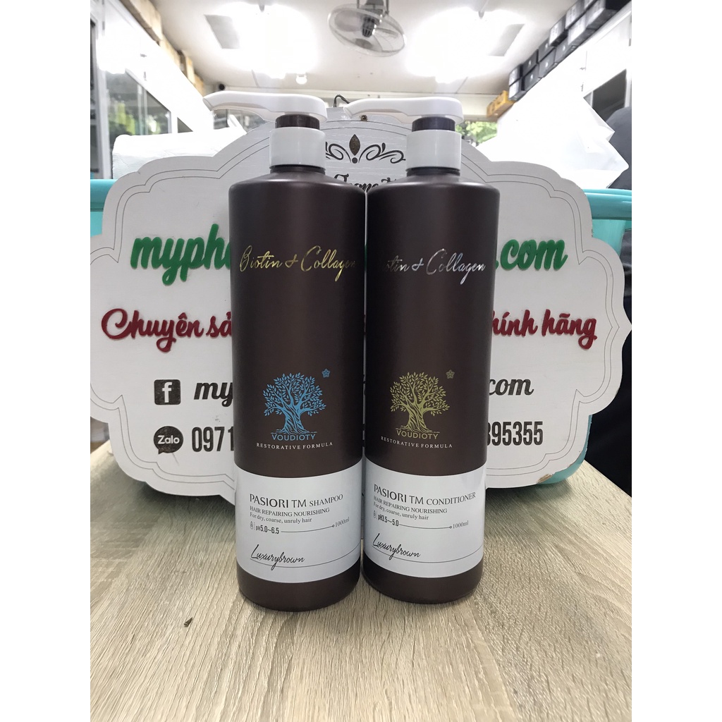 DẦU GỘI XẢ SIÊU MƯỢT BIOTIN COLLAGEN LUXURY BROWN NÂU 1000ML