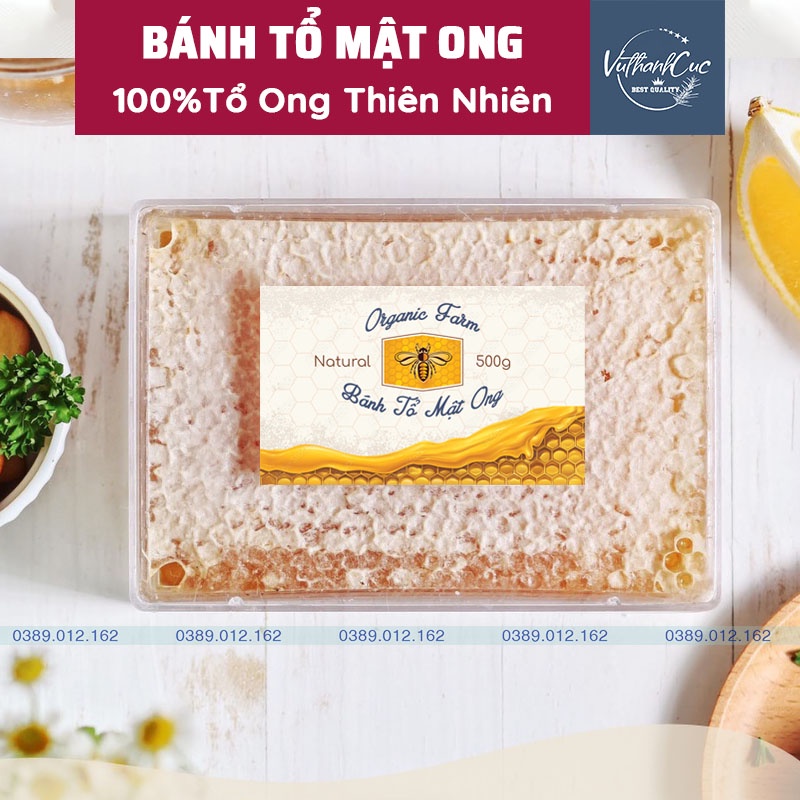 Bánh tổ mật ong nguyên sáp ORGRANIC FARM 500g