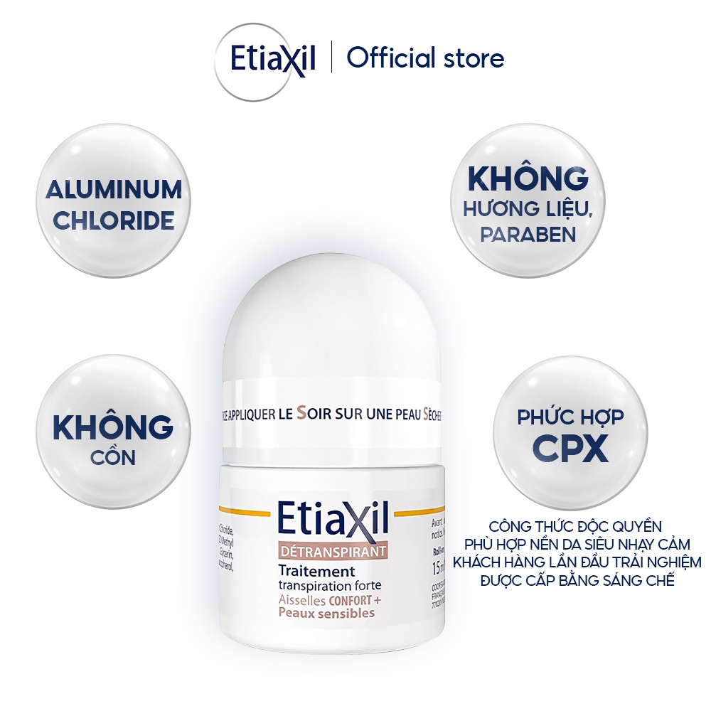 Combo Xịt Khử Mùi Hàng Ngày Etiaxil 150ml và Lăn Khử Mùi Ngăn Mồ Hôi Etiaxil 15ml (nhãn nâu)