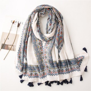 Khăn Boho họa tiết thổ cẩm, khăn choàng chất sợi 90x180cm KHANLUANHATO