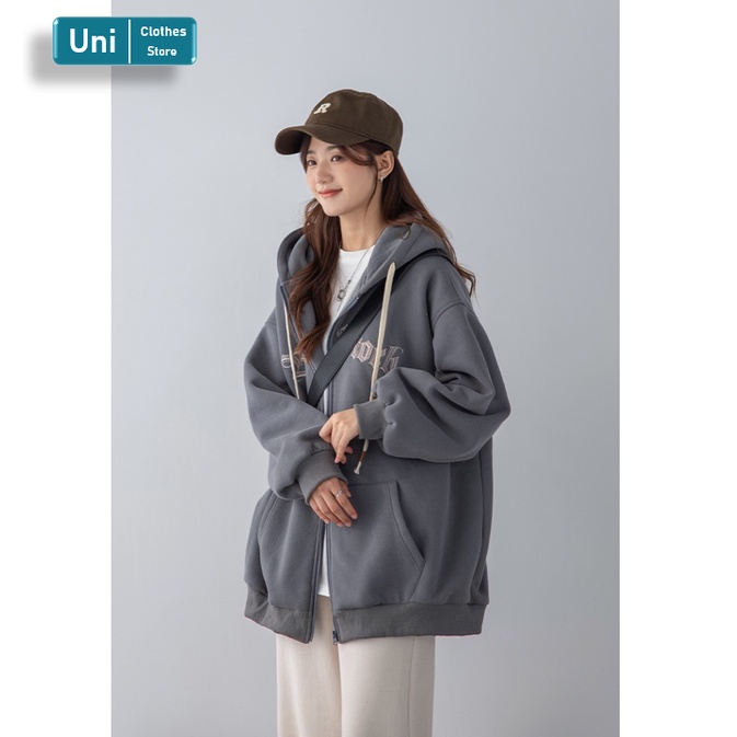 Áo Khoác Hoodie Nam Nữ Form Rộng Unisex Nỉ Bông Màu Xám, Áo Khoác Hoodie Unisex, Áo Hoodie Có Mũ | BigBuy360 - bigbuy360.vn