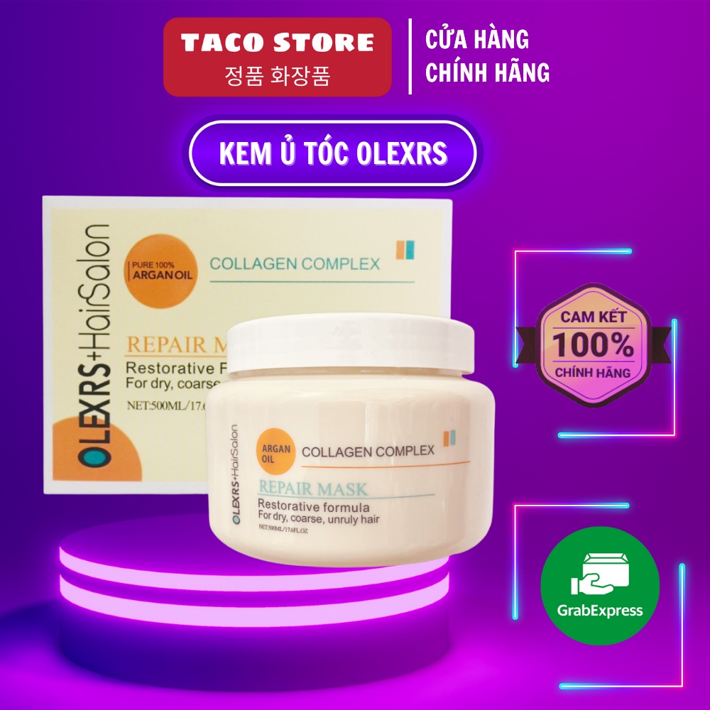 Kem Hấp Ủ Tóc Phục Hồi Hư Tổn Chống Gãy Rụng Olexrs Collagen Complex Repair Mask 500ml - Taco Store