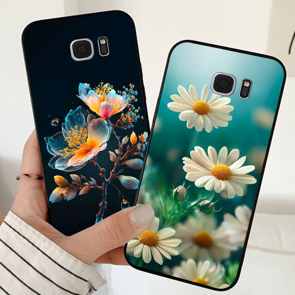 Ốp lưng Samsung s6 / ss s6 edge / ss s7 / ss s7 edge in nhám hình hoa cỏ