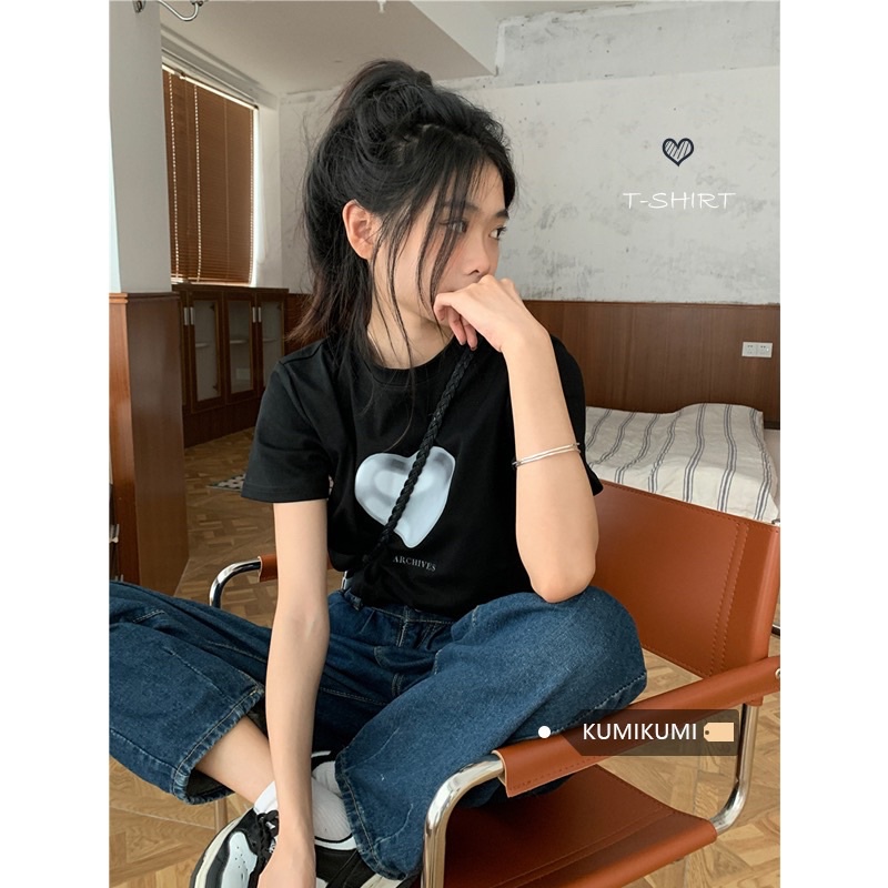 (T02) Áo t-shirt in hình trái tim