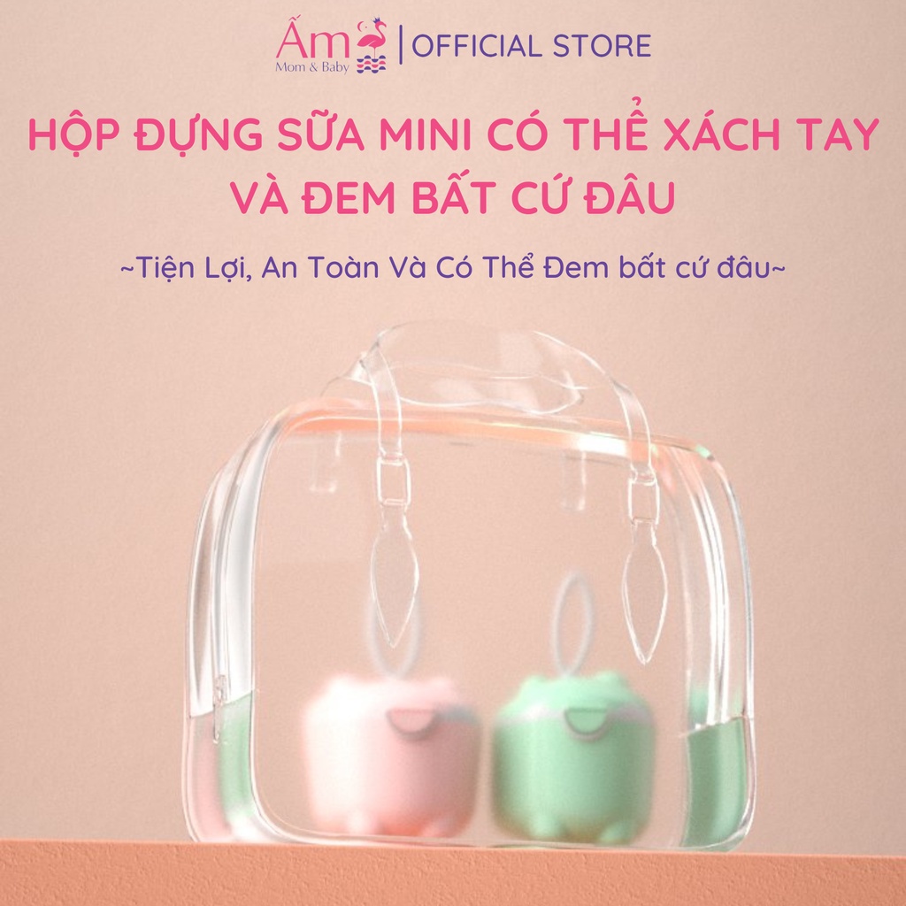 Hộp To Đựng Sữa Bột, Thức Ăn Ấm Baby 150gr Có Quai Cầm Tiện Lợi Cho Mẹ Và Bé Ấm Gift Decor