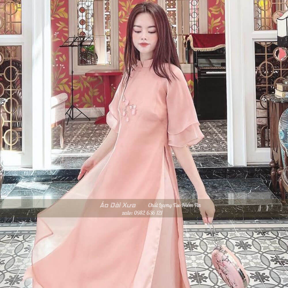 Áo Dài Bé Gái Và Mẹ Thủ Công LD51