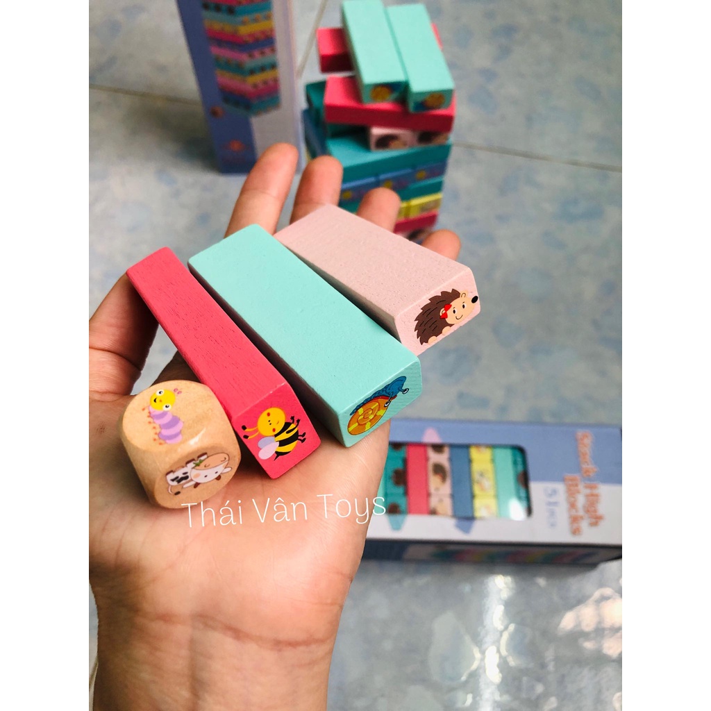 Rút gỗ mẫu hoạt hình động vật dễ thương 51 thanh - Trò chơi rút thanh vui nhộn