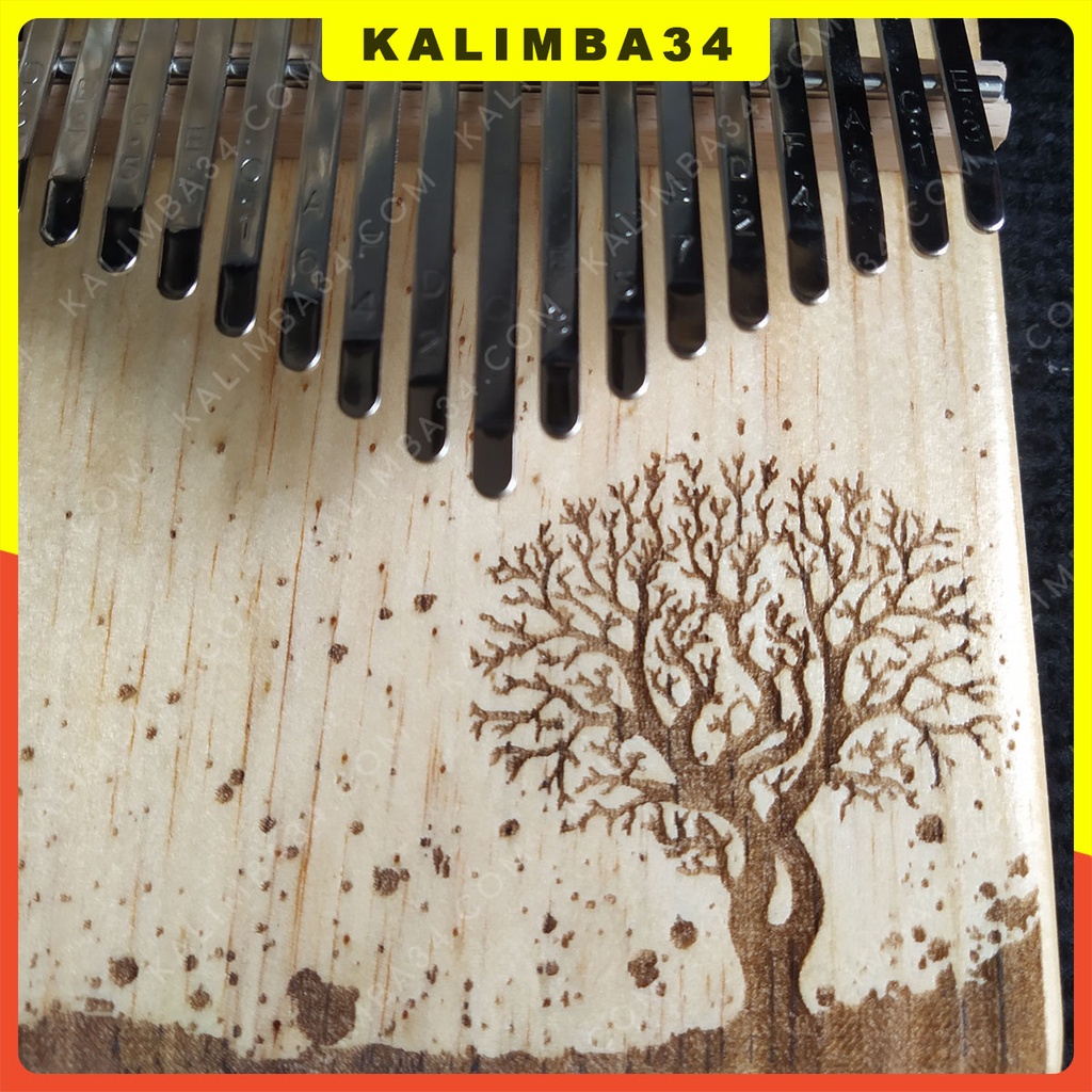 Đàn Kalimba 17 phím khắc cây nguyên khối KL34, Kalimba giá rẻ tặng đầy đủ phụ kiện