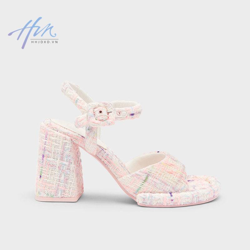Giày Sandal Cao Gót Hở Ngón Phối Khóa Cài Đơn Giản Thời Trang Dành Cho Nữ