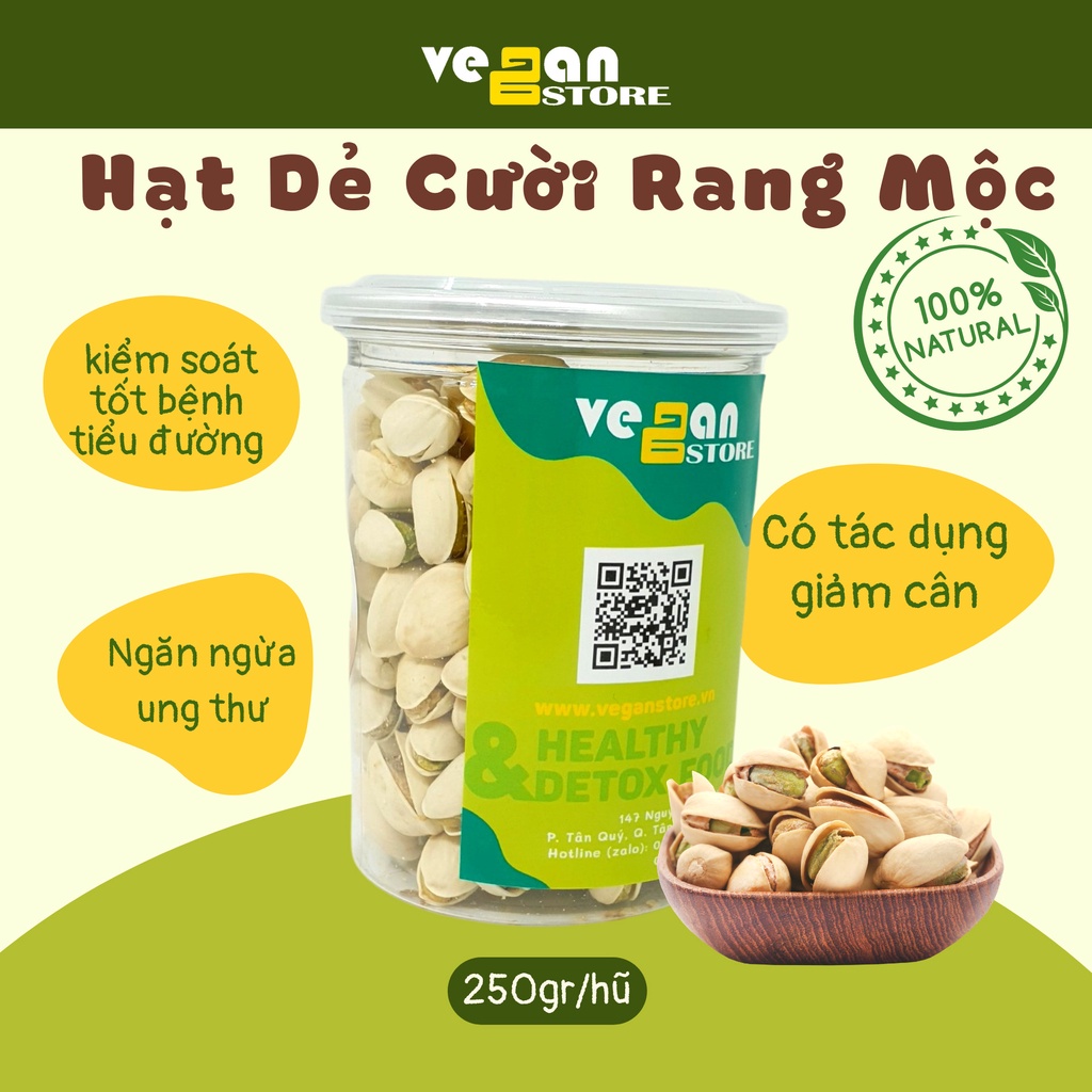 Hạt dẻ cười rang muối hũ 250gr không tẩy trắng béo giòn