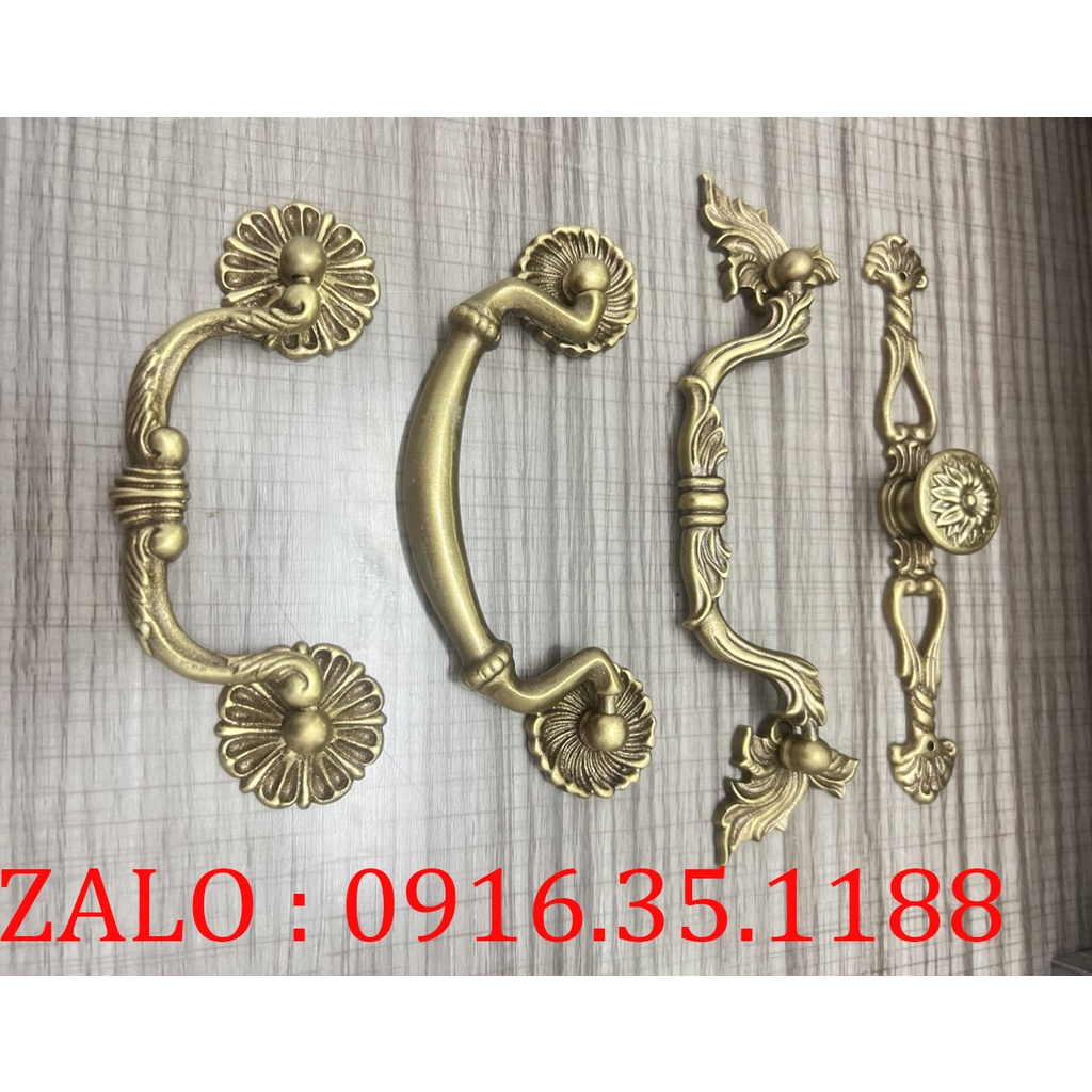 Tay nắm ngăn kéo đồng quai ngang chất liệu đồng thau cao cấp , nhiều kiểu dáng cổ điển sang trọng