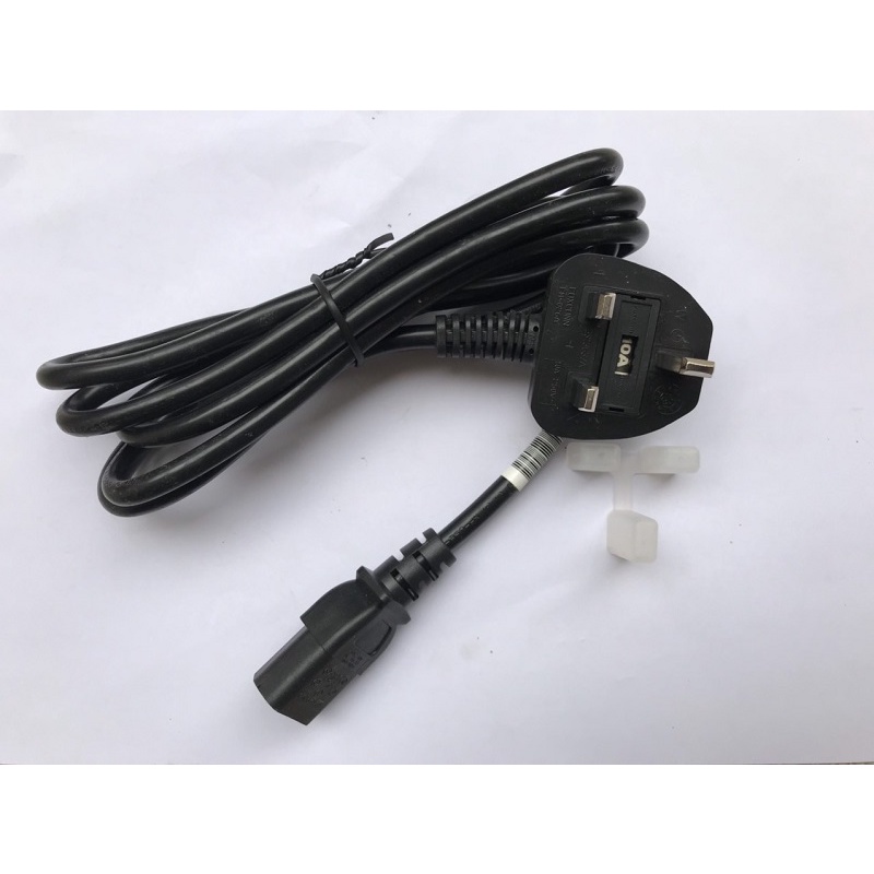 Dây nguồn máy tính - Dây nguồn 3 chân C13 chuẩn UK có cầu chì và chân tiếp mát cao cấp