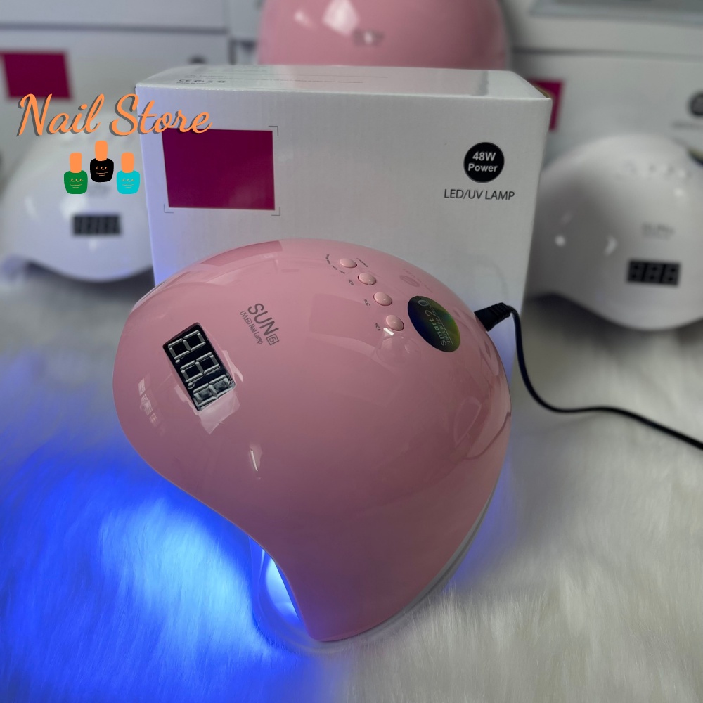 Máy Hơ Gel Sun 5 UV/LED 48W Màu Hồng - Máy Hơ Móng BẢO HÀNH 6 THÁNG