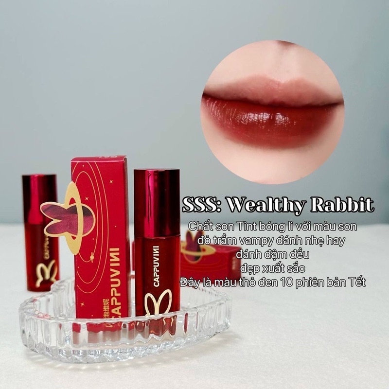 SON TINT LÌ CAPPUVINI CON THỎ ĐEN - SON THỎ ĐEN 10 - SON THỎ XANH